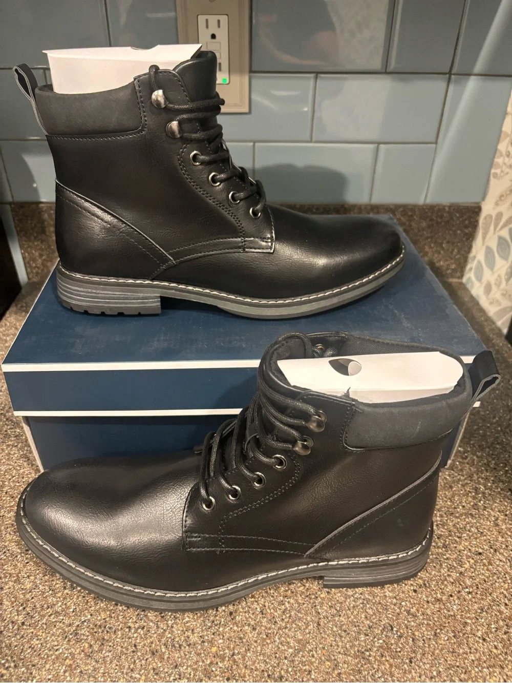 Club Room Black Men's Lace-Up Ankle Boots